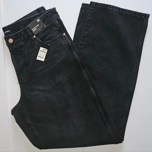 High Waisted Black Ripped Straight Ankle Jeans - Picture 9 of 9